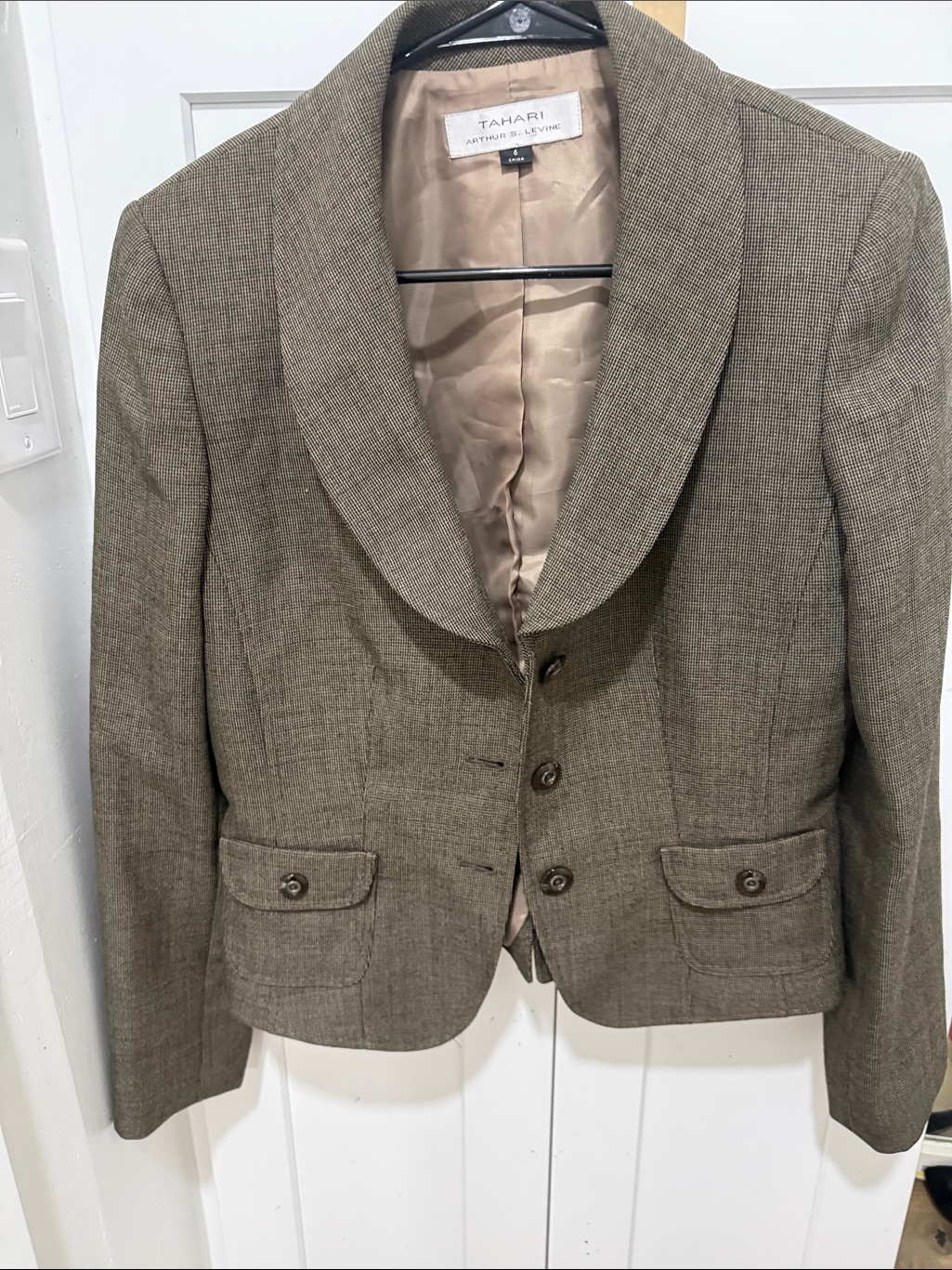 Tahari Tan Lined Blazer